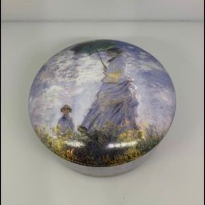 Goebel Artis Orbis German Porcelain Claude Monet Trinket Box Woman With Parasol